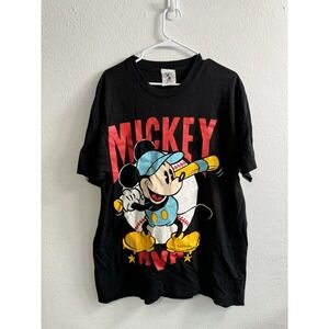 Vintage Disney Mickey Mouse Sports Adult XL Black Short Sleeve Graphic T Shirt